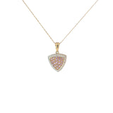 Ladies 10k yellow gold Pink sapphire necklace
