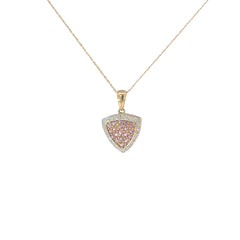 10k Yellow Gold Pink Sapphire Necklace