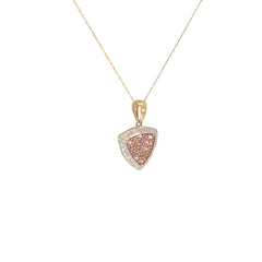 10k Yellow Gold Pink Sapphire Necklace