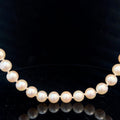 Natural Japanese Akoya Pearl 9mm perfectly matched and perfectly Round with Creamy Pink Luster Opera Length with Invisible Clasps Necklace 34" inch