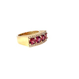 14k yellow gold 2.50ct Pink Tourmaline and .25ct G VS2 Round diamond ring