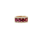 14k yellow gold 2.50ct Pink Tourmaline and .25ct G VS2 Round diamond ring