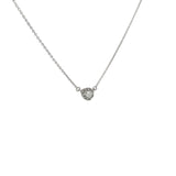 14K WHITE GOLD .35CT G VS2 PEAR SHAPE WITH HALO PENDANT