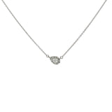 14K WHITE GOLD .35CT G VS2 PEAR SHAPE WITH HALO PENDANT