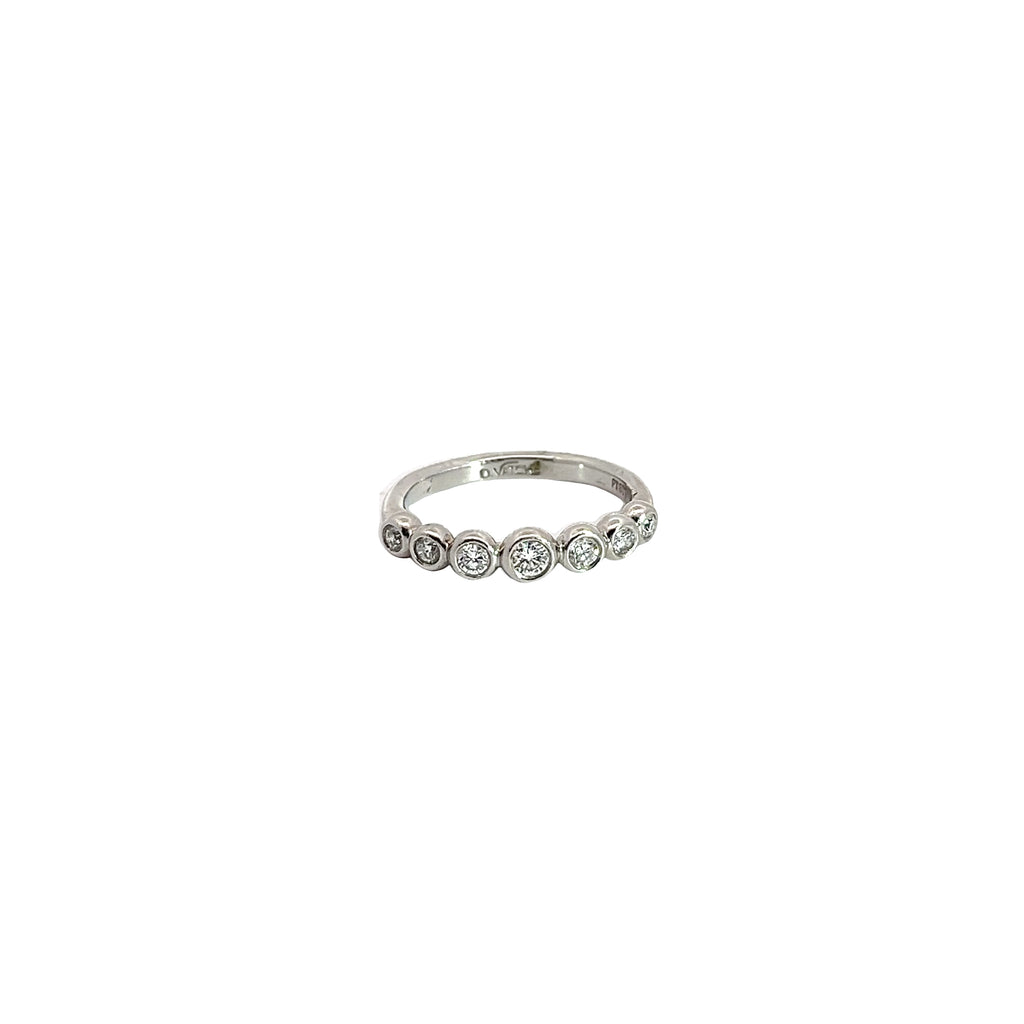 Platinum .39CT G VS2 Bezel Set Round Diamond Ring