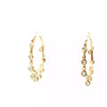 18k Yellow Gold 1.00ct G VS2 Round Dangle Hoop Earrings  1 1/2"