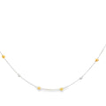 18k Two Tone Beaded Necklace 5.0 gram 3mm 16"inch