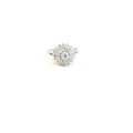 18k White Gold 1.08ct F VS2 Round Diamond Star Burst Ring