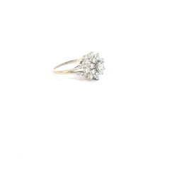 18k White Gold 1.08ct F VS2 Round Diamond Star Burst Ring
