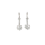 Ladies 18k white gold Vintage Diamond Chandelier Earrings