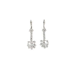 18k White Gold 2.12ct F VS2 Round Diamond Vintage Chandelier Earrings