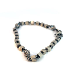 Sterling Silver 11.7 Gram with Blue Stones Men's Bracelet
