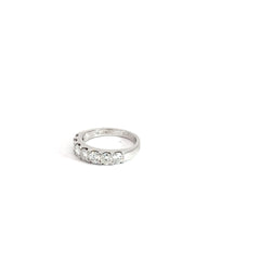 14k White Gold 1ct F VS2 (7) Round Diamond Anniversary Wedding Band