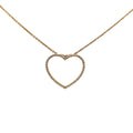 18k Yellow Gold .50ct H VS2 Round Diamond Heart Necklace