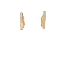 14k Yellow Gold Squared Open Triangular Shaped Hoop Earrings 6 mm 1 1/2" 4.8 gram