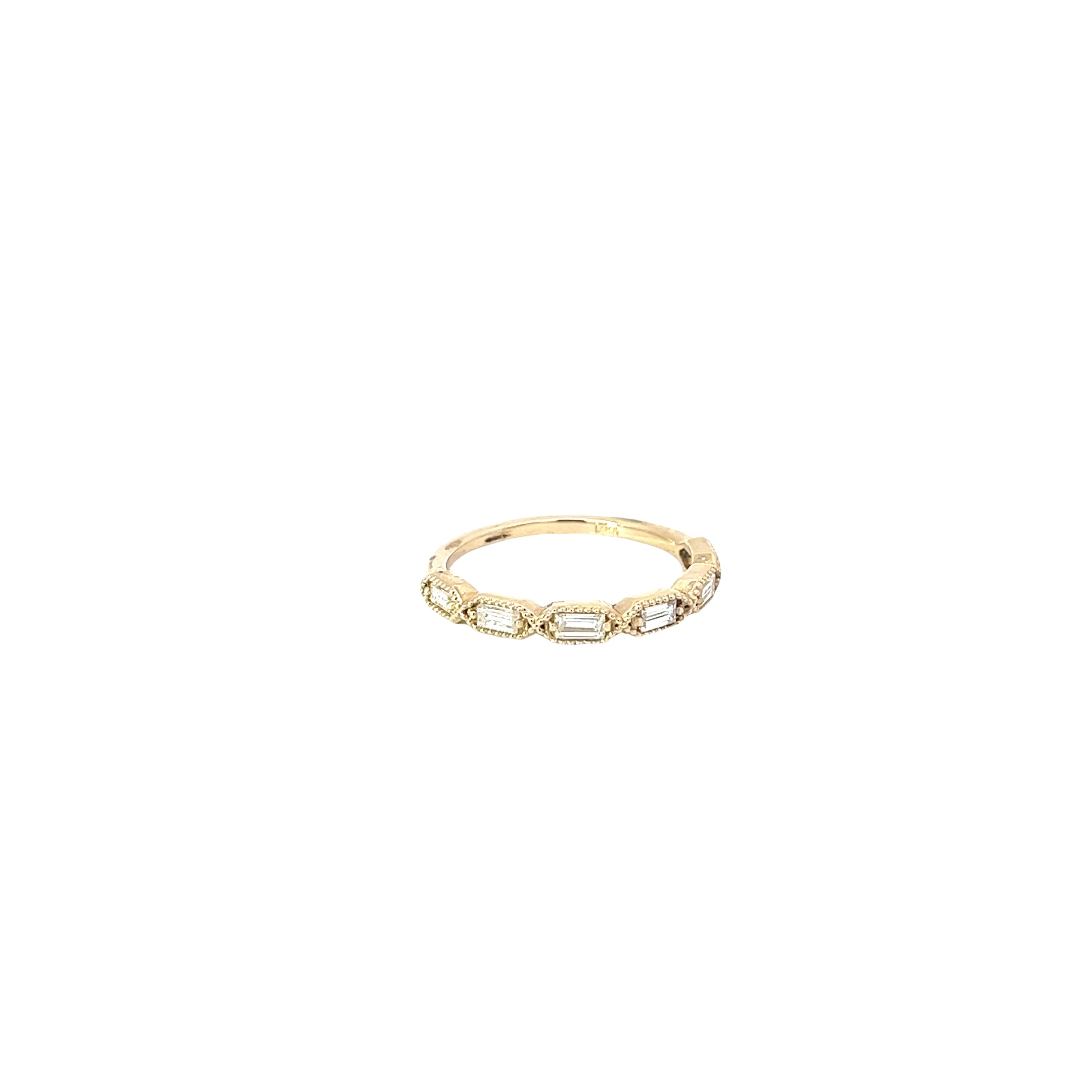 14k White Gold .45CT F VS2 Baguette Shaped Diamond Ring size 7 1/2