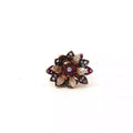 14k Rose Gold Pink Sapphire/Ruby and Diamond Lotus Flower Ring