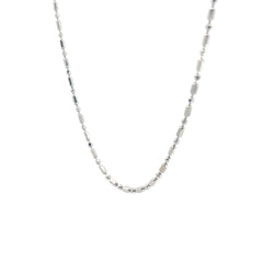 14k White Gold 3 Gram Bead Necklace 15"inch