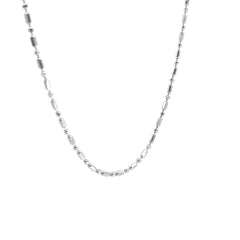 14k White Gold 3 Gram Bead Necklace 15"inch