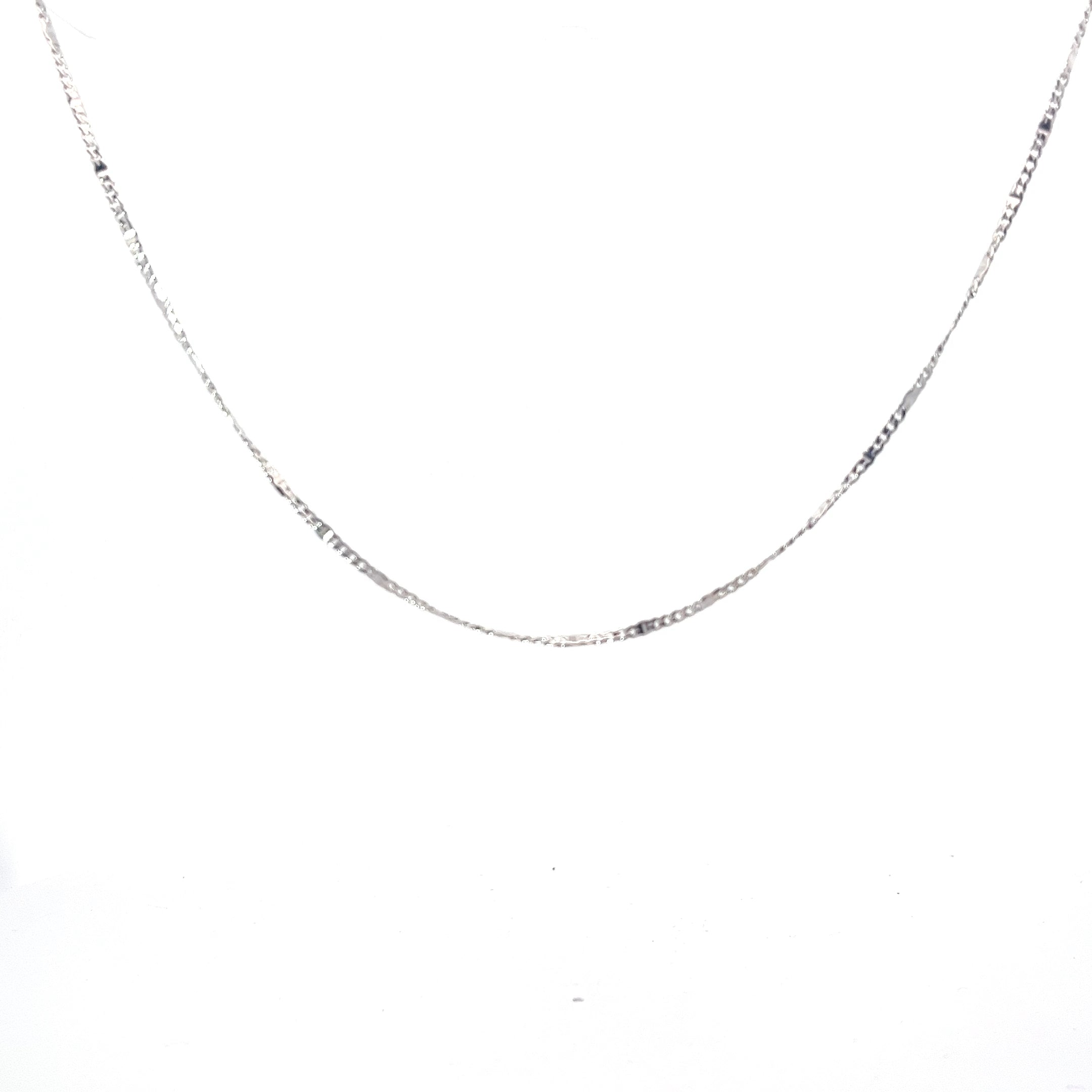 18k White Gold Fancy Cut Chain 4.1 Gram 16" inch