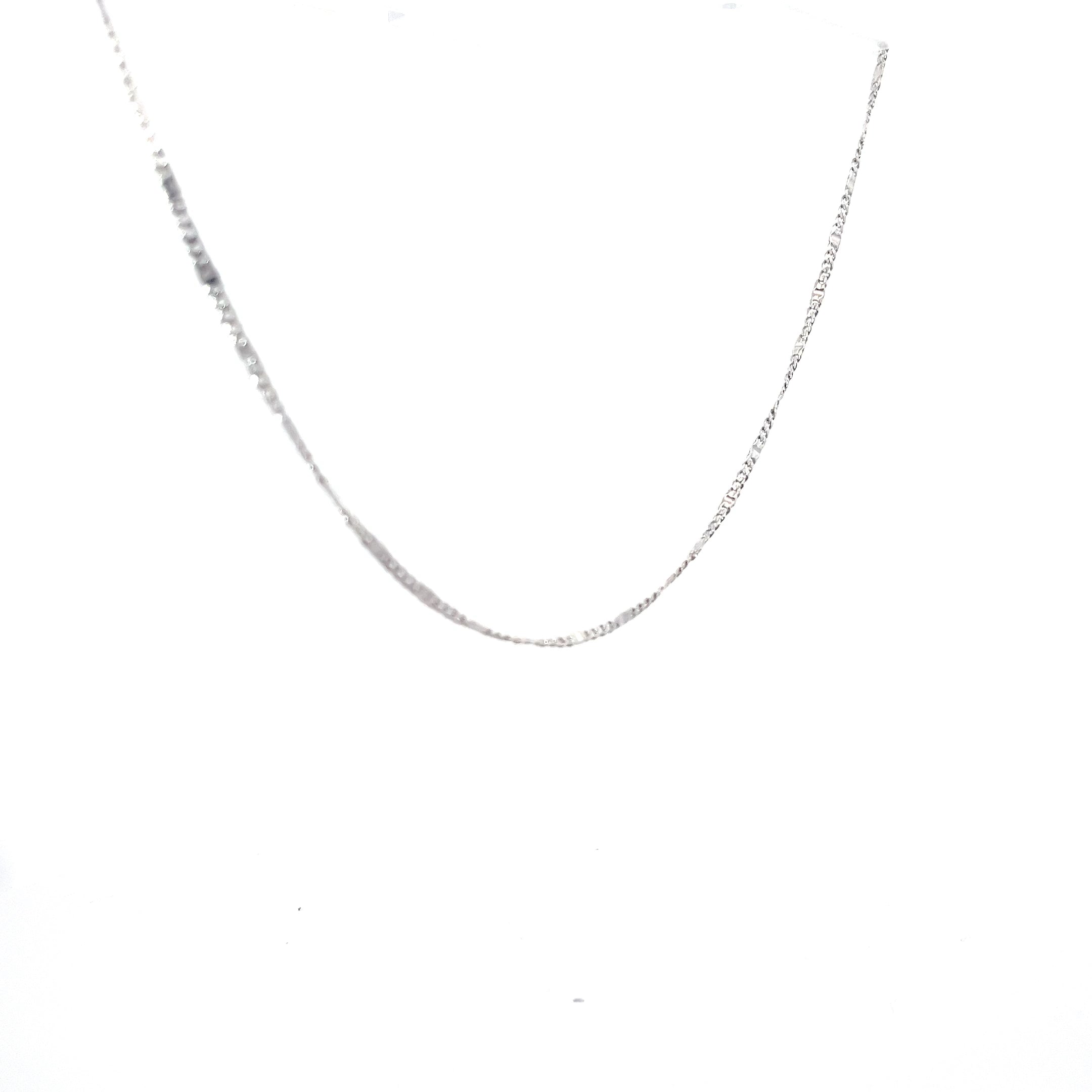 18k White Gold Fancy Cut Chain 4.1 Gram 16" inch
