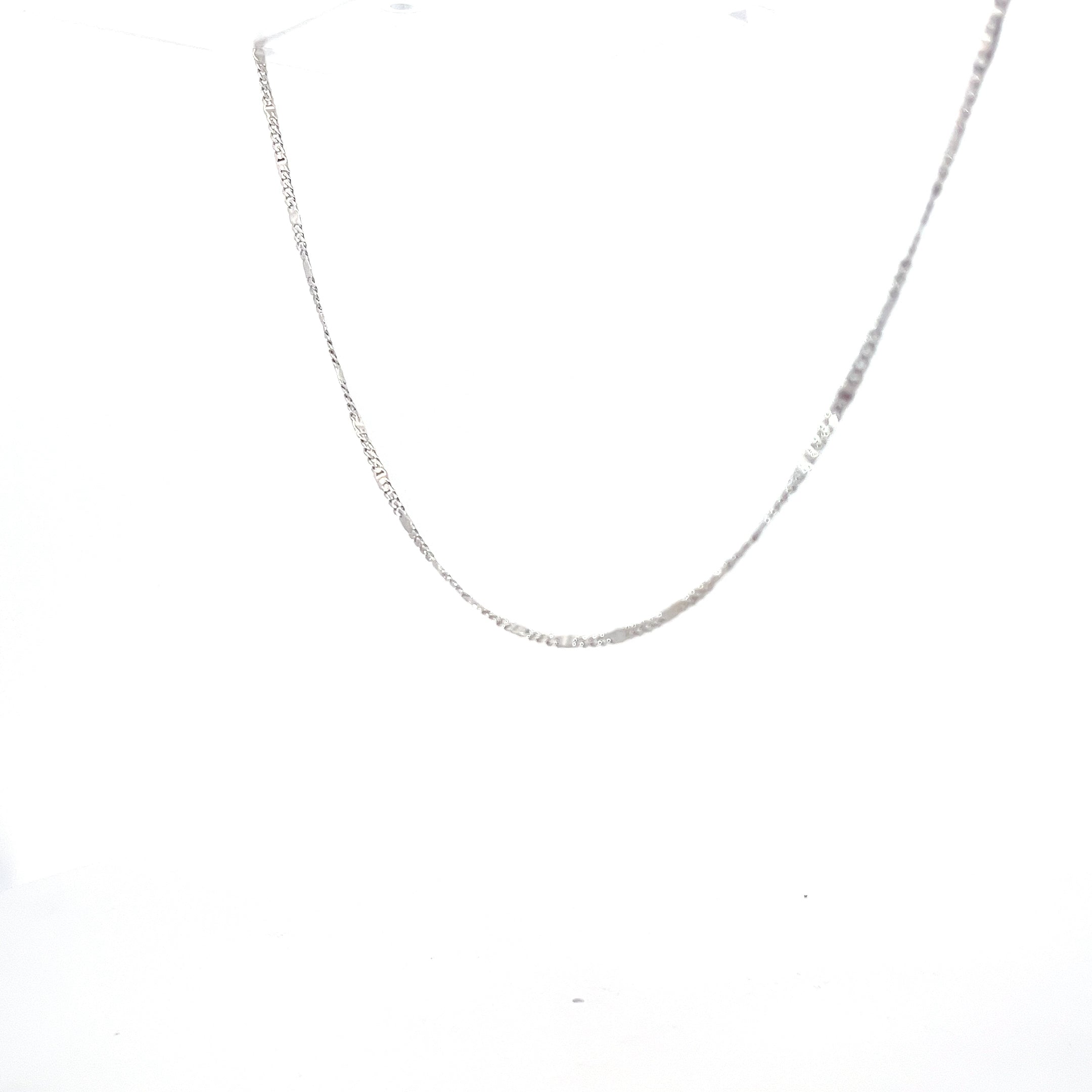18k White Gold Fancy Cut Chain 4.1 Gram 16" inch