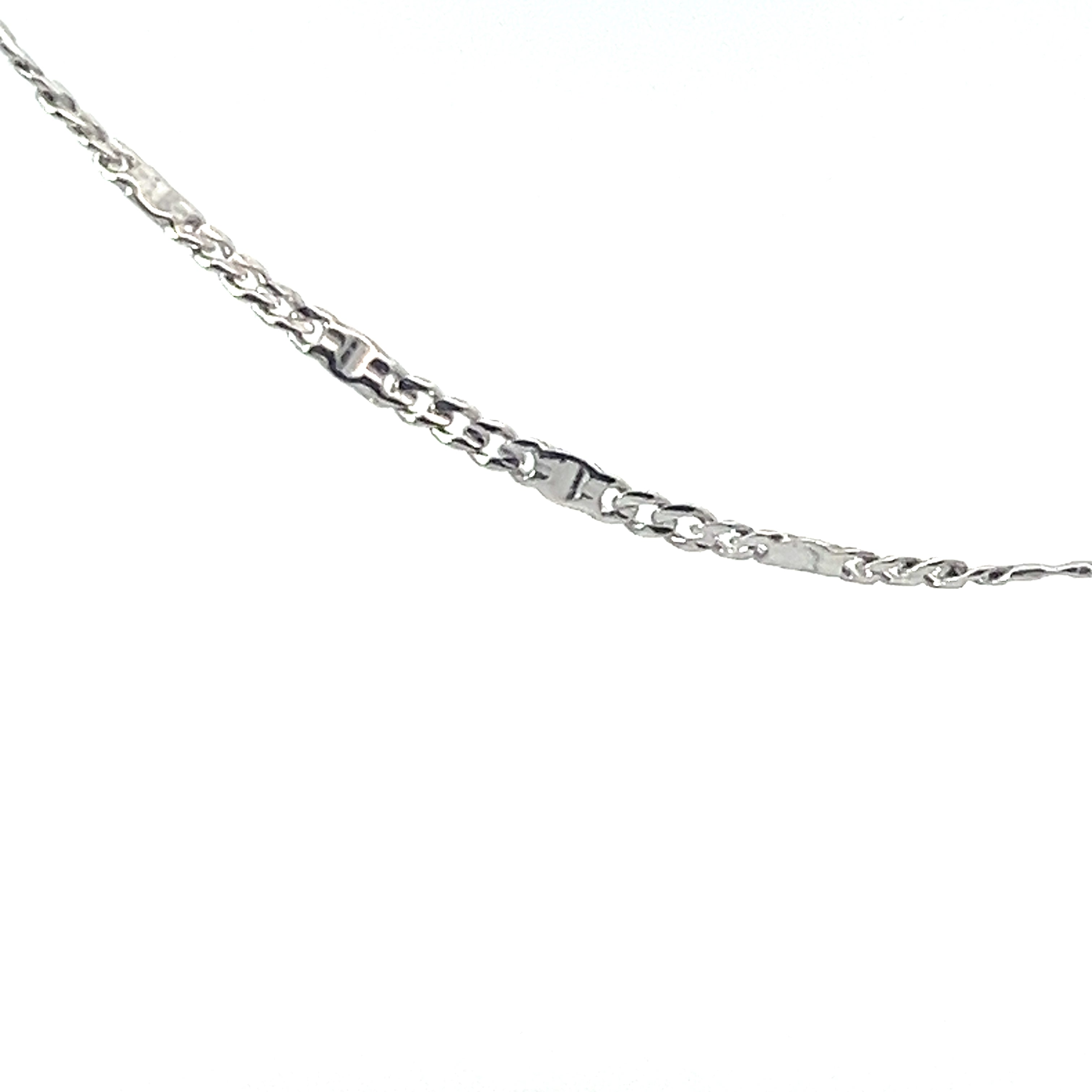 18k White Gold Fancy Cut Chain 4.1 Gram 16" inch