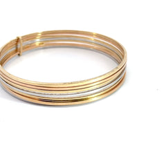 14k Tri-Color 7 Bangle Bracelet 10.69 Gram