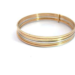 14k Tri-Color 7 Bangle Bracelet 10.69 Gram