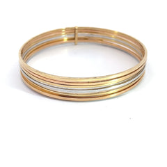 14k Tri-Color 7 Bangle Bracelet 10.69 Gram