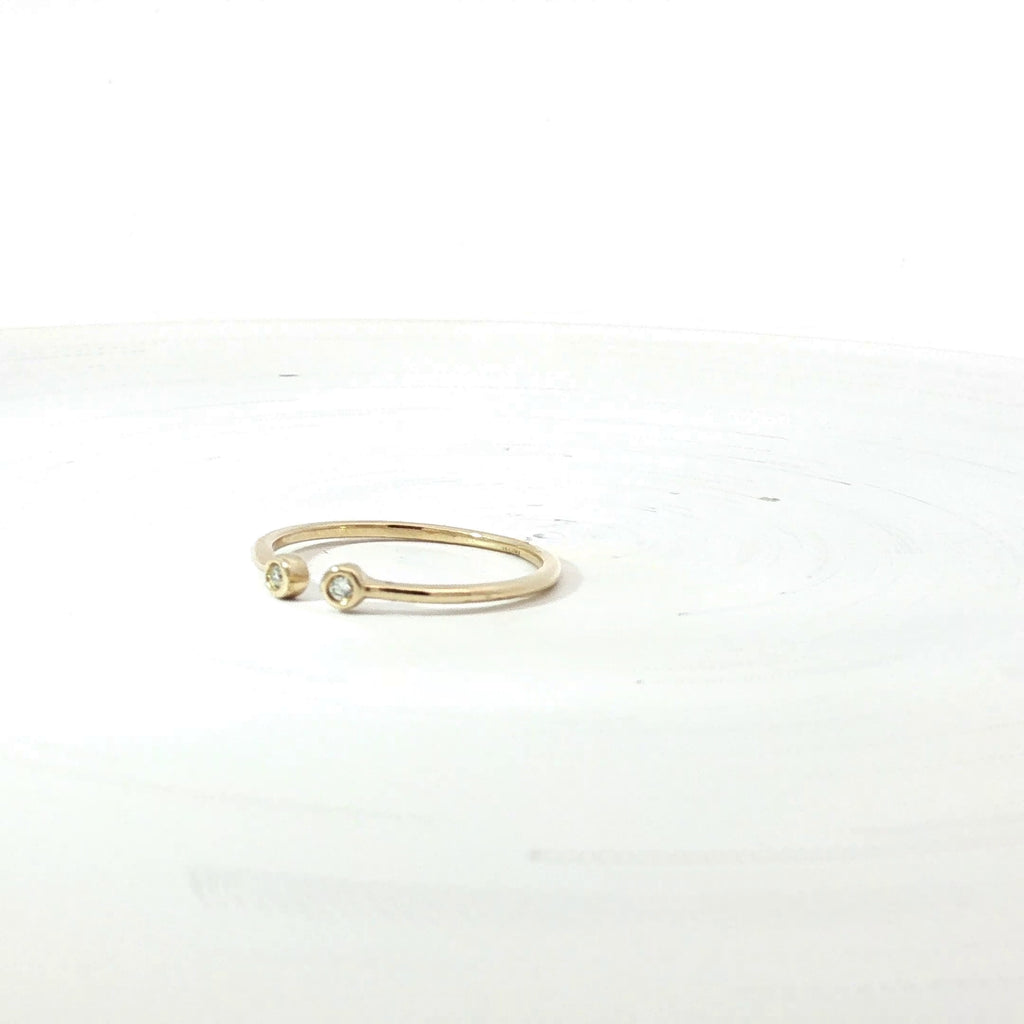 14k Yellow Gold .05ct G SI1 Round Diamond Open Ring