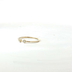 14k Yellow Gold .05ct G SI1 Round Diamond Open Ring