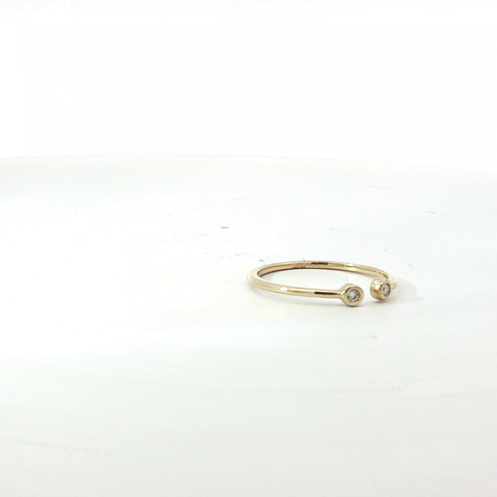 14k Yellow Gold .05ct G SI1 Round Diamond Open Ring