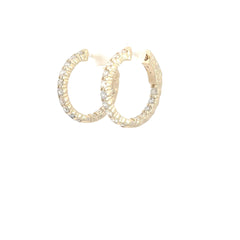 14k Yellow Gold 2.00ct  G/H VS2 Round Diamond Hoops