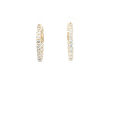 14k Yellow Gold 2.00ct  G/H VS2 Round Diamond Hoops