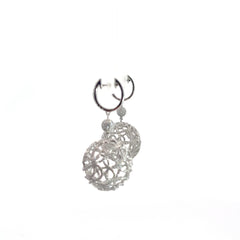 18k White Gold 4.03ct F VS2 Round Diamond Sphere Dangle Earrings