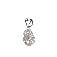 18k White Gold 4.03ct F VS2 Round Diamond Sphere Dangle Earrings