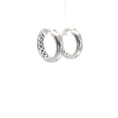 18K White Gold .35ct F VS2 Hoop Earrings 5mm 3/4 inch 10 gram