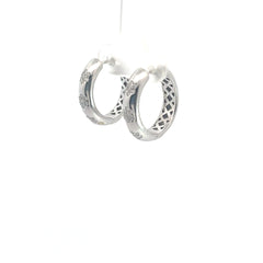 18K White Gold .35ct F VS2 Hoop Earrings 5mm 3/4 inch 10 gram