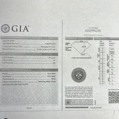 GIA Certified Marquise Shaped Diamond. Measuring 1.50 H in color SI1 in clarity..