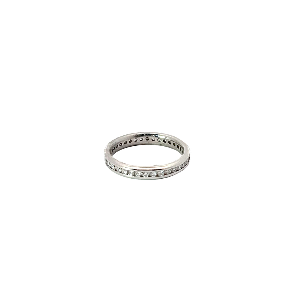 Platinum .65ct F VS2 Round Channel Set Diamond Eternity Band
