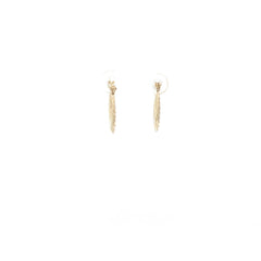 14k Yellow Gold 1.5 Gram Oval Swirl Puffed Hoops 1/2 Inch