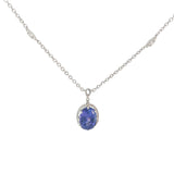 Ladies 18k White Gold Diamond & Tanzanite Necklace