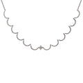 18K WHITE GOLD 1.50CT F VS2 DIAMOND SCALLOPED NECKLACE 9.4 GRAM