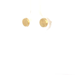 14k Yellow Gold 0.6 gram Diamond Cut Circle Stud Baby Earrings