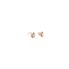 14k Rose Gold .48ct G VS2 Pear shaped Diamond and on the Halo .15ct GVS2 Round Diamond  Stud Earrings