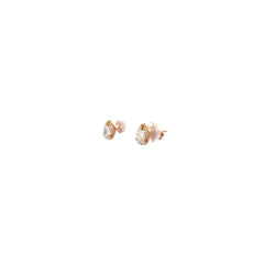 14k Rose Gold .48ct G VS2 Pear shaped Diamond and on the Halo .15ct GVS2 Round Diamond  Stud Earrings