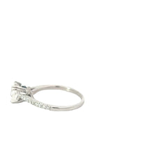 14k White Gold 1.73ct H SI2 Cushion Diamond/ .35ct H SI2 Round Diamond Engagement Design By Vera Wong and Certified By GIA # 6445393945