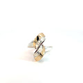 14k Yellow Gold and Sterling Silver Ribbon Ring 16.3 Gram