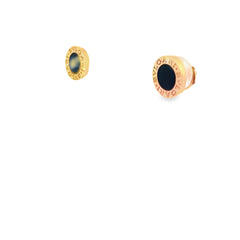 Pre-Loved 18k Rose Gold and Black Onyx Stud Bulgari Earrings